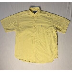 Polo Ralph Lauren Blaire Oxford Shirt Men's XL Yellow Short Sleeve Button Up